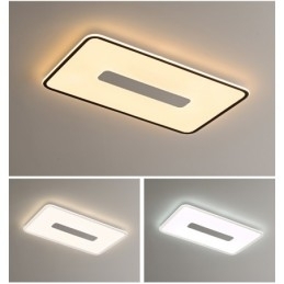 Designer Touch Decorative Modern Large Size Dimmable Rectangle Flush Mount Ceiling Light Full Spectrum Eye Protection