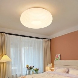 Designer Touch Decorative Dimmable Full Spectrum Eye Protection Round Modern Flush Mount Ceiling Light