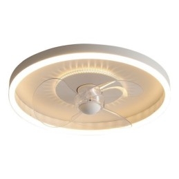 Designer Touch Decorative Modern Round Ultra thin Silent Invisible Full Spectrum Eye Protection Dimmable Flush Mounted Fan Light