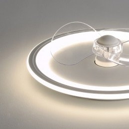 Designer Touch Decorative Nordic Round Ultra thin Silent Invisible Dimmable Flush Mounted Fan Light Full Spectrum Eye Protection