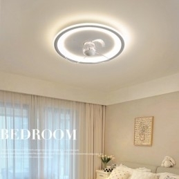 Designer Touch Decorative Nordic Round Ultra thin Silent Invisible Dimmable Flush Mounted Fan Light Full Spectrum Eye Protection