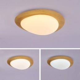 Designer Touch Decorative Dimmable Full Spectrum Eye Protection Nordic Log Grain Pebble Ceiling Light