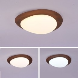 Designer Touch Decorative Dimmable Full Spectrum Eye Protection Nordic Log Grain Pebble Ceiling Light
