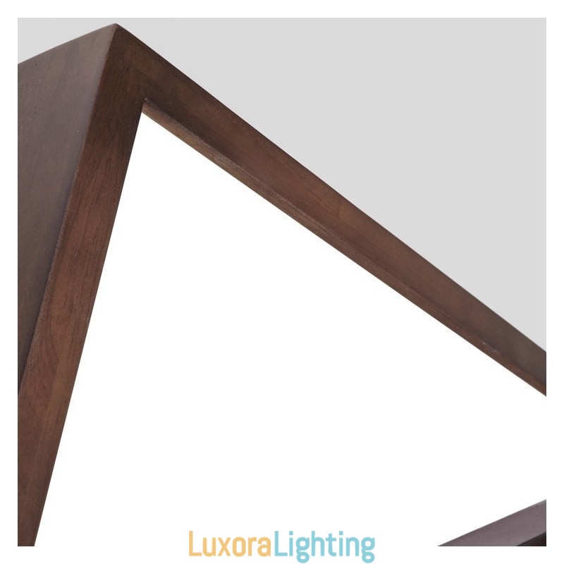Designer Touch Decorative Two Tiers Square Black Walnut Wood Modern Contemporary Nordic Style Flush Mount Wood Ceiling Light Also Can Be Used As Wall Light