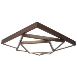Designer Touch Decorative 3 Tiers Square Black Walnut Wood Modern Contemporary Nordic Style Flush Mount Wood Ceiling Light Also Can Be Used As Wall Light