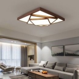 Designer Touch Decorative 3 Tiers Square Black Walnut Wood Modern Contemporary Nordic Style Flush Mount Wood Ceiling Light Also Can Be Used As Wall Light