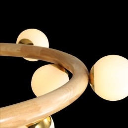 Designer Touch Decorative Nordic Ring Simple Modern Wood Pendant Chandelier with Bean Shades