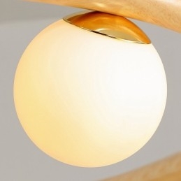 Designer Touch Decorative Nordic Ring Simple Modern Wood Pendant Chandelier with Bean Shades