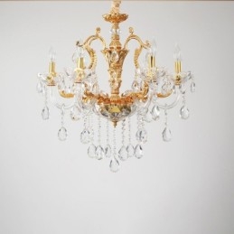 Designer Touch Decorative 6 Light 8 Light Luxury Gold Colour Crystal Candle Chandelier