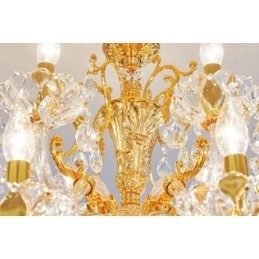 Designer Touch Decorative 18 Light Two Tiers Luxury Gold Colour Crystal Candle Chandelier