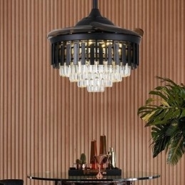 Designer Touch Decorative Retractable Ceiling Fan Light Crystal Ceiling Fan
