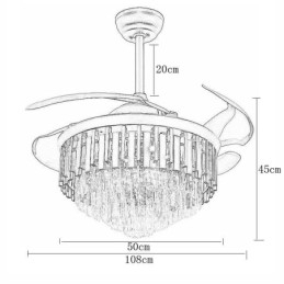 Designer Touch Decorative Retractable Ceiling Fan Light Crystal Ceiling Fan