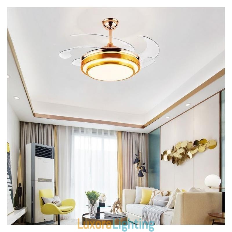 Designer Touch Decorative Modern Ceiling Fan Lamp ABS Fan Blade Acrylic Lighting