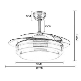 Designer Touch Decorative Modern Ceiling Fan Lamp ABS Fan Blade Acrylic Lighting