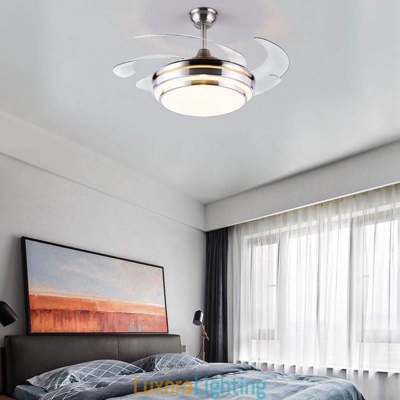Designer Touch Decorative Modern Ceiling Fan Lamp ABS Fan Blade Acrylic Lighting
