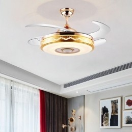 Designer Touch Decorative Modern Eletriplating Ceiling Fan Inverter Fan Light