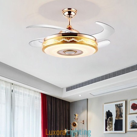 Designer Touch Decorative Modern Eletriplating Ceiling Fan Inverter Fan Light