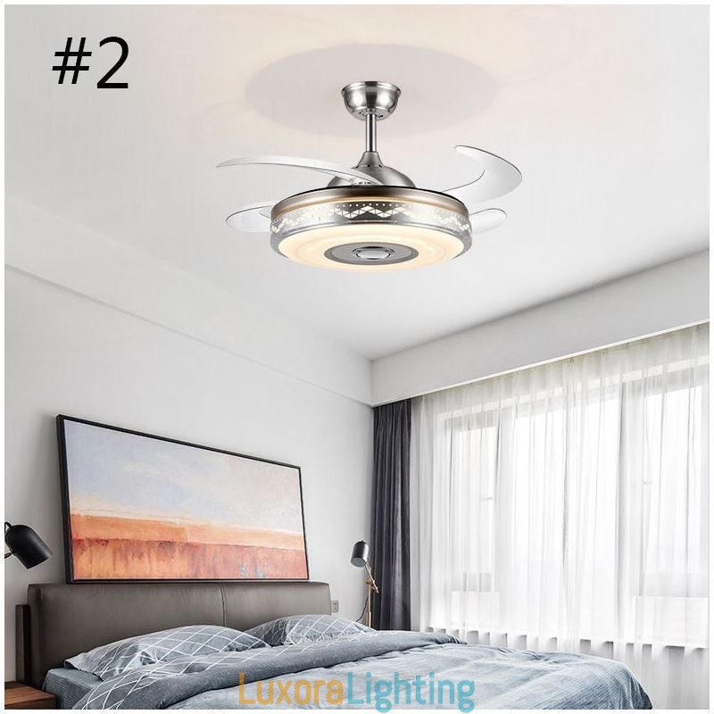 Designer Touch Decorative Modern Eletriplating Ceiling Fan Inverter Fan Light