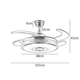 Designer Touch Decorative Modern Eletriplating Ceiling Fan Inverter Fan Light