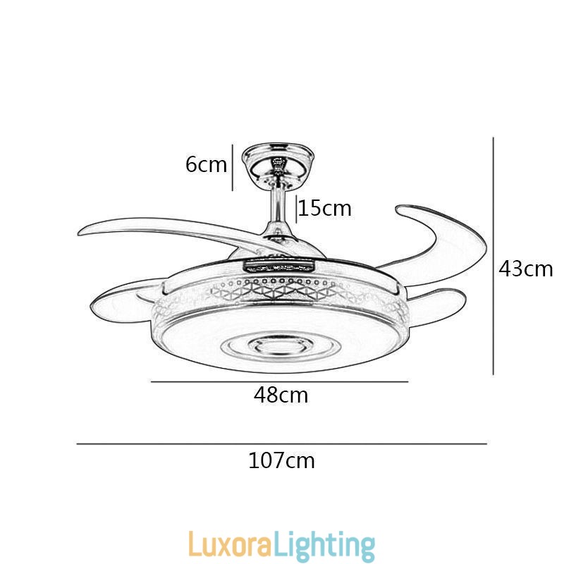 Designer Touch Decorative Modern Eletriplating Ceiling Fan Inverter Fan Light