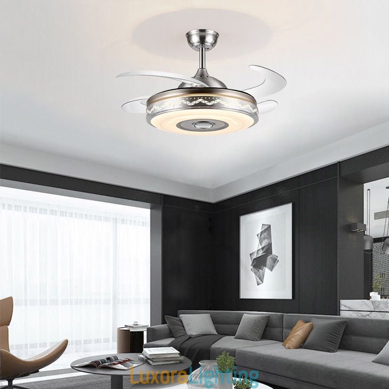 Designer Touch Decorative Modern Eletriplating Ceiling Fan Inverter Fan Light