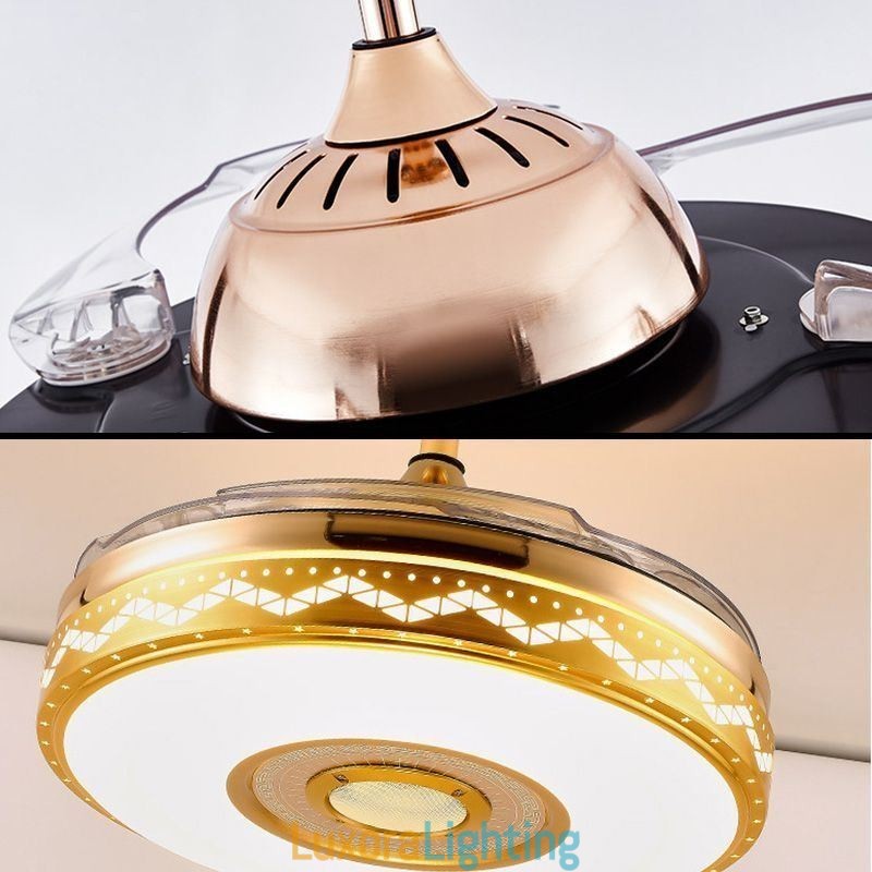 Designer Touch Decorative Modern Eletriplating Ceiling Fan Inverter Fan Light