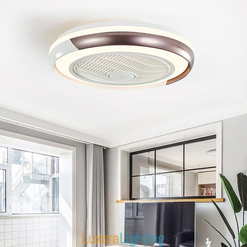 Designer Touch Decorative Modern Ceiling Fan Lights Acrylic Round Ceiling Lamp With Remote Control