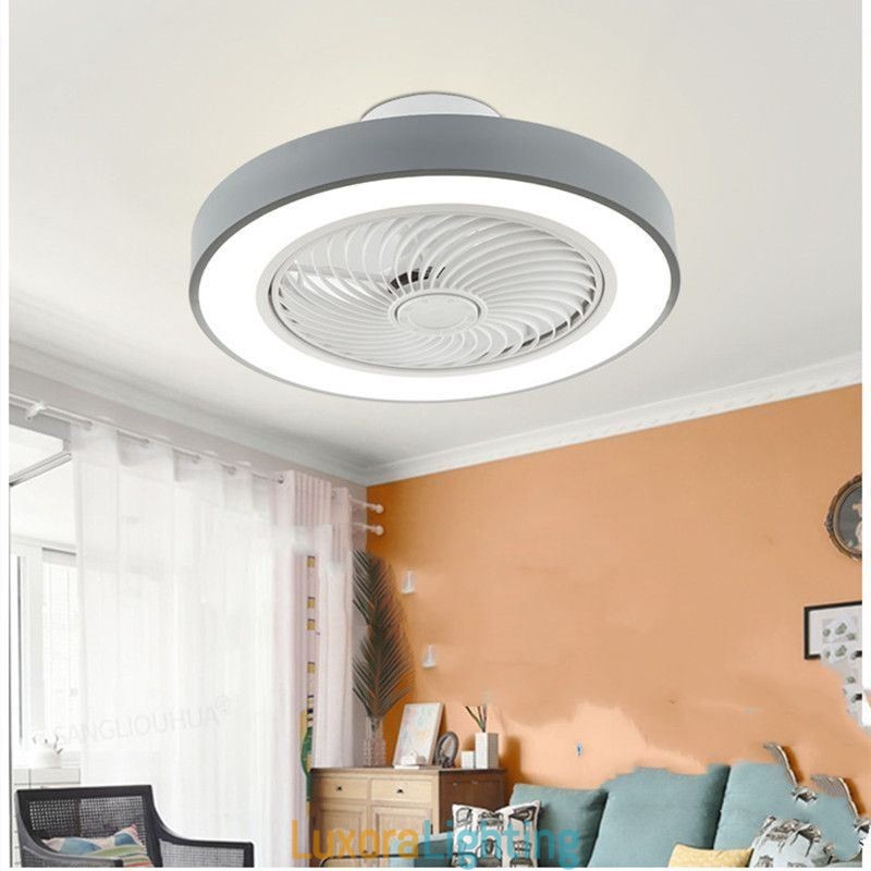 Designer Touch Decorative Modern Ceiling Fan Lights With Remote Control Acrylic Round Ceiling Lamp