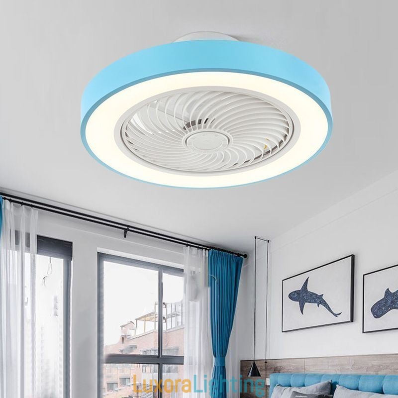 Designer Touch Decorative Modern Ceiling Fan Lights With Remote Control Acrylic Round Ceiling Lamp