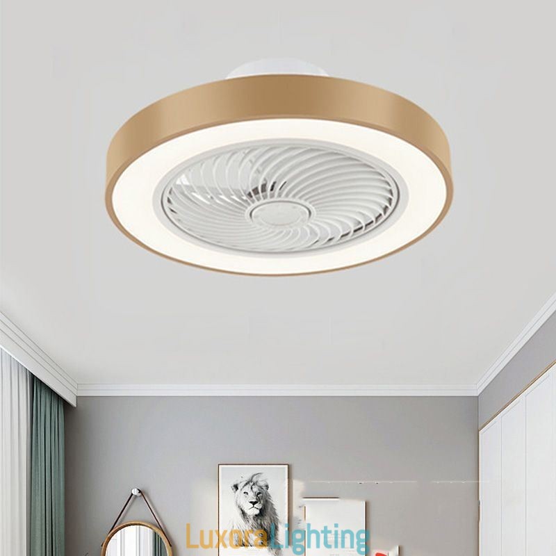Designer Touch Decorative Modern Ceiling Fan Lights With Remote Control Acrylic Round Ceiling Lamp