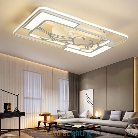 Designer Touch Decorative Modern Rectangular Ceiling Fan Light Fixtures