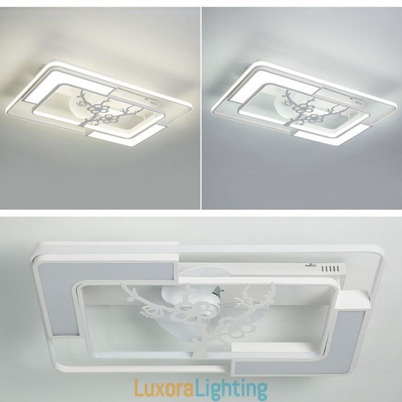 Designer Touch Decorative Modern Rectangular Ceiling Fan Light Fixtures
