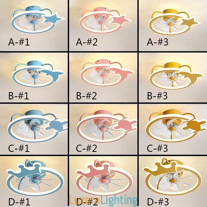 Designer Touch Decorative Cartoon Ceiling Fan Light Creative Ceiling Lamp Kid's