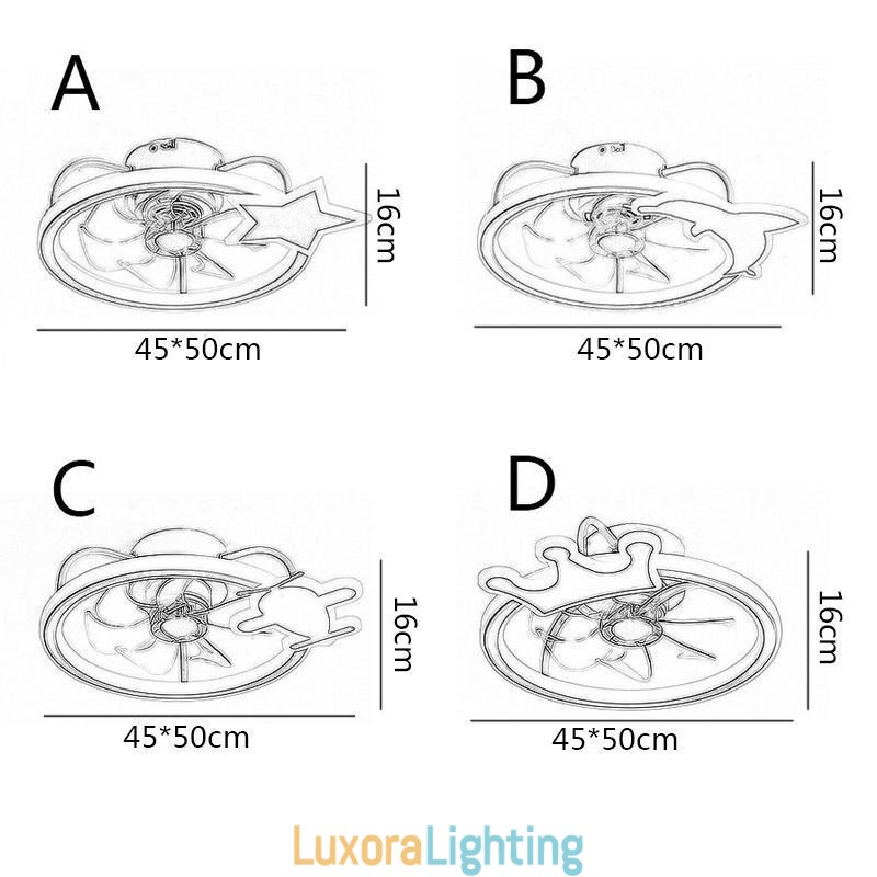 Designer Touch Decorative Cartoon Ceiling Fan Light Creative Ceiling Lamp Kid's