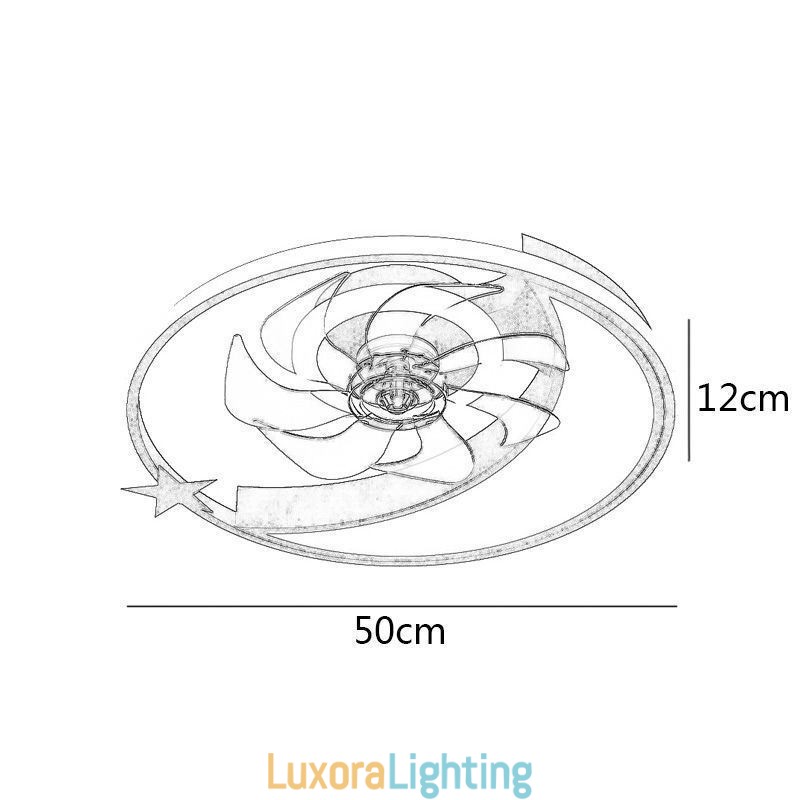 Designer Touch Decorative Moon Ceiling Fan Light Creativity Ceiling Lamp