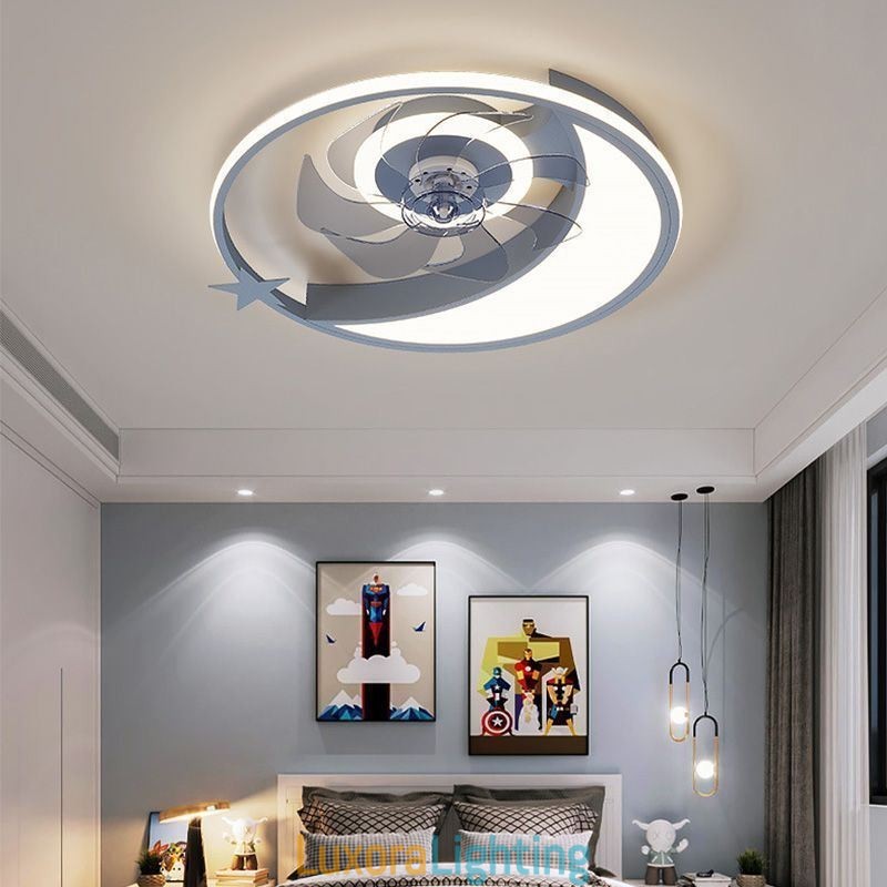 Designer Touch Decorative Moon Ceiling Fan Light Creativity Ceiling Lamp
