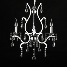 Designer Touch Decorative Crystal Chandelier with 3 Lights in Metal