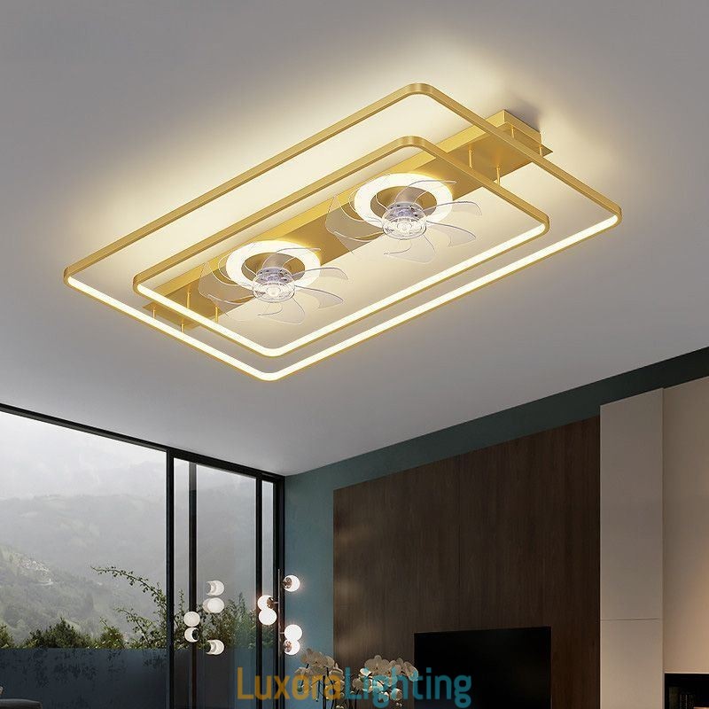 Designer Touch Decorative Modern Flush Mount Ceiling Fan With Lights Remote Control