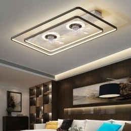 Designer Touch Decorative Modern Flush Mount Ceiling Fan With Lights Remote Control