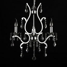 Designer Touch Decorative Crystal Chandelier with 3 Lights in Metal