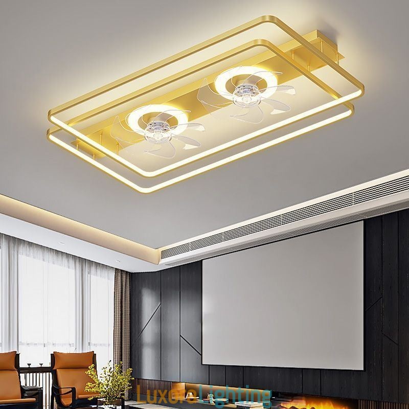 Designer Touch Decorative Modern Flush Mount Ceiling Fan With Lights Remote Control