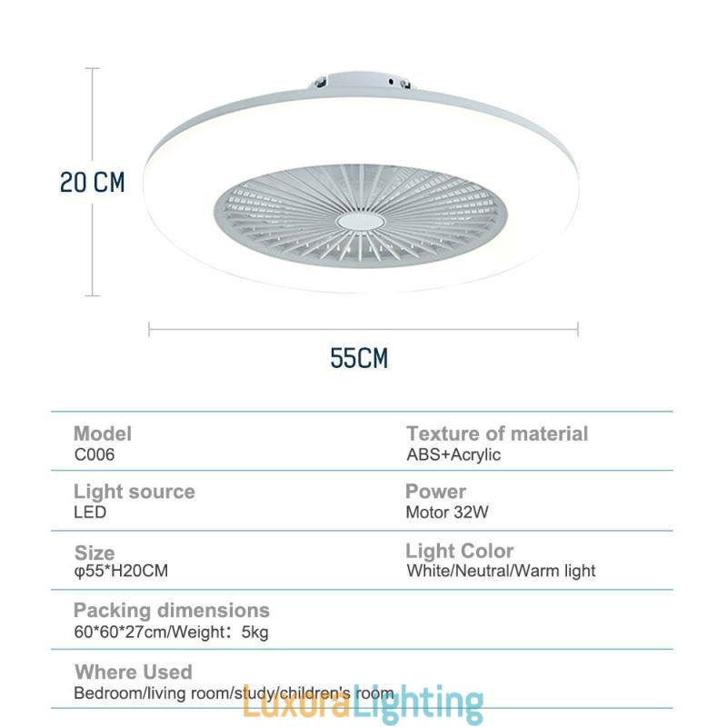 Designer Touch Decorative Fan Ceiling Light Trichromatic Dimming with Remote Control 3 Speed