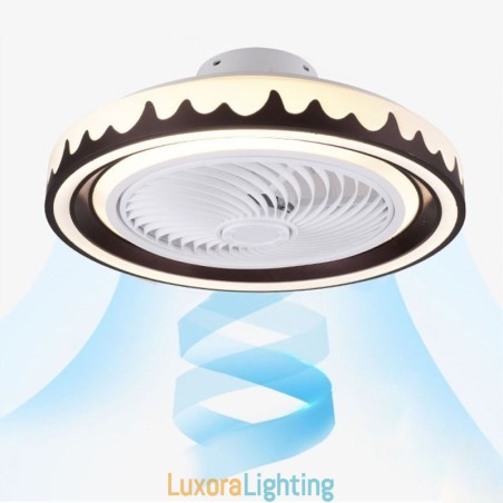 Designer Touch Decorative Round Fan Ceiling Light Fixture 3 Speed with Remote Control