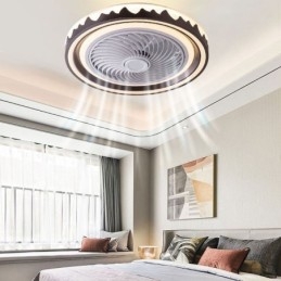 Designer Touch Decorative Round Fan Ceiling Light Fixture 3 Speed with Remote Control