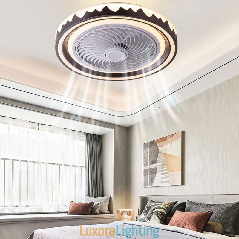 Designer Touch Decorative Round Fan Ceiling Light Fixture 3 Speed with Remote Control
