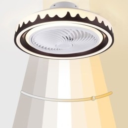 Designer Touch Decorative Round Fan Ceiling Light Fixture 3 Speed with Remote Control