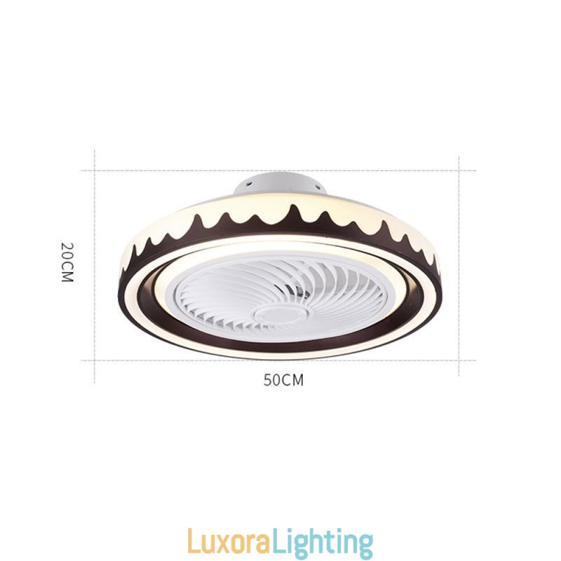 Designer Touch Decorative Round Fan Ceiling Light Fixture 3 Speed with Remote Control