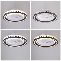Designer Touch Decorative Round Fan Ceiling Light Fixture 3 Speed with Remote Control
