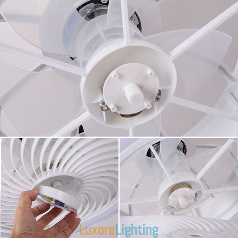 Designer Touch Decorative Round Fan Ceiling Light Fixture 3 Speed with Remote Control