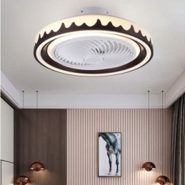 Designer Touch Decorative Round Fan Ceiling Light Fixture 3 Speed with Remote Control